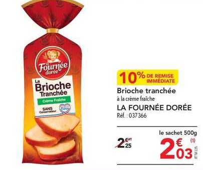 brioche tranchée la fournée dorée