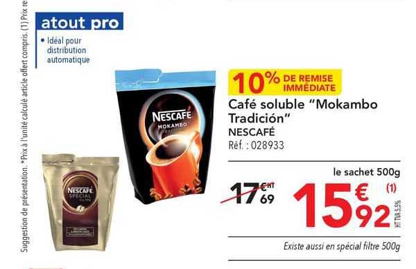café soluble "mokambo tracidión" nescafé