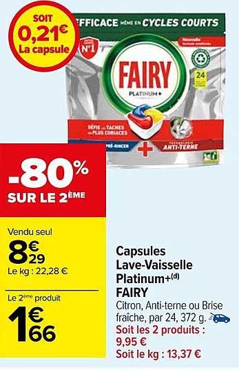 capsules lave-vaisselle platinum+ fairy