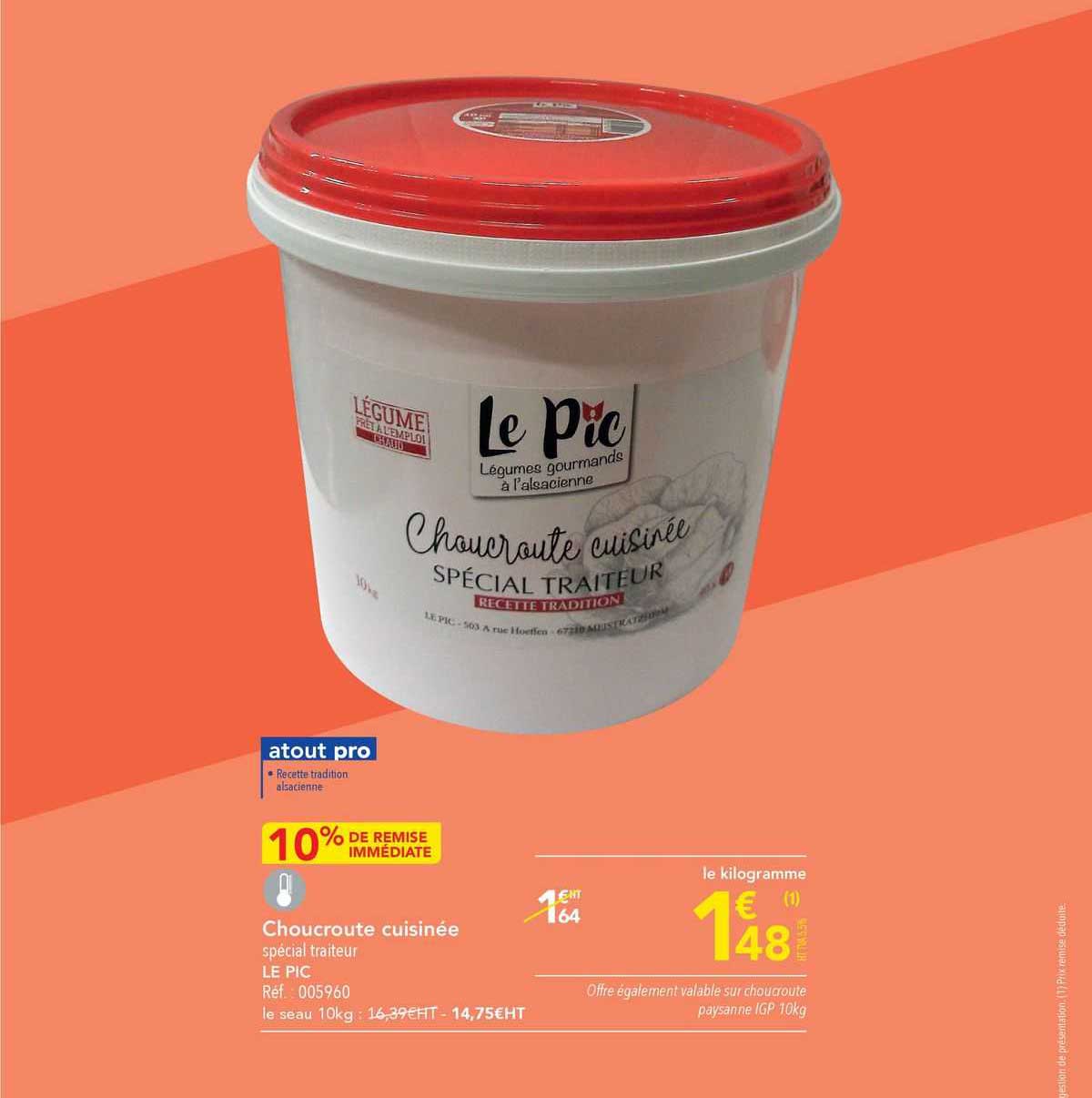 choucroute cuisinée le pic