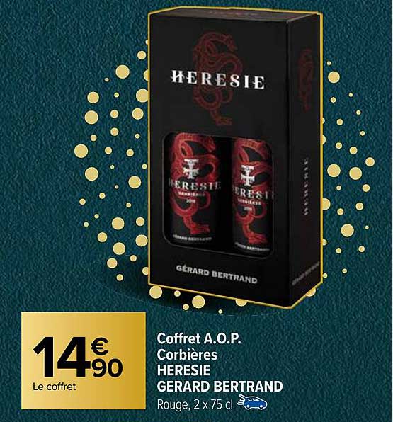 coffret a.o.p. corbières heresie gérard bertrand