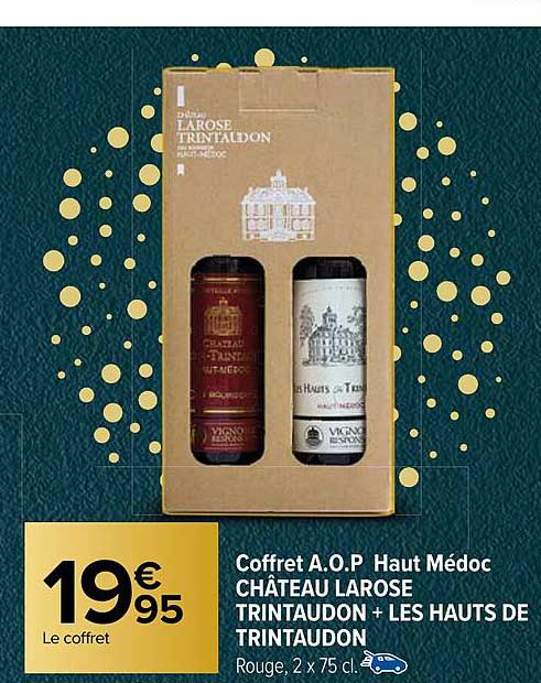 coffret a.o.p. haut médoc château larose trintaudon + les hauts de trintaudon