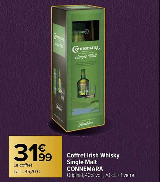 coffret irish whisky single malt connemara