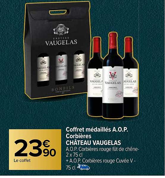 coffret médaillés a.o.p. corbières château vaugelas
