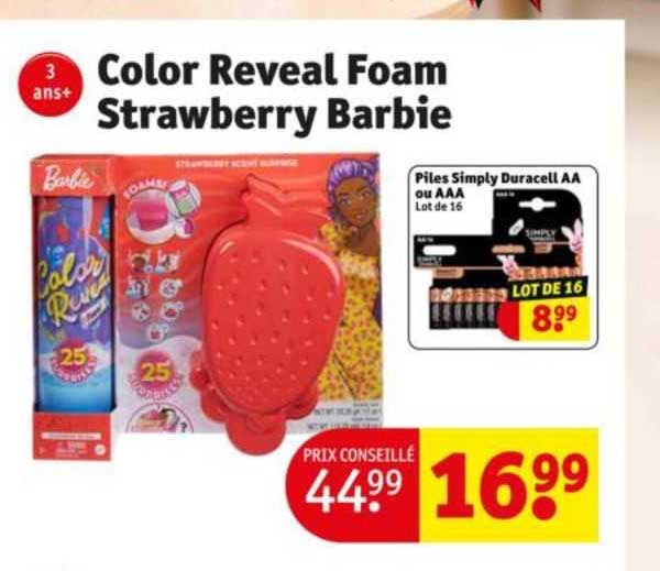 color reveal foam strawberry barbie