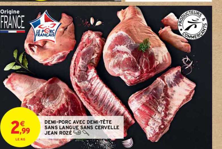 demi-porc avec demi-tête sans langue sans cervelle jean rozé