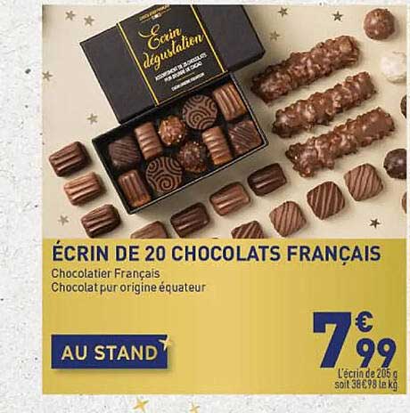 écrin de 20 chocolats français