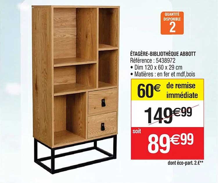 étagère-bibliothèque abbott