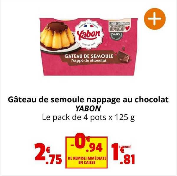 gâteau de semoule nappage au chcoolat yabon