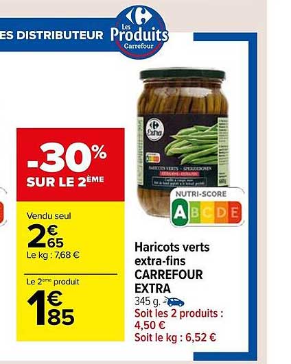 haricots verts extra-fins carrefour extra
