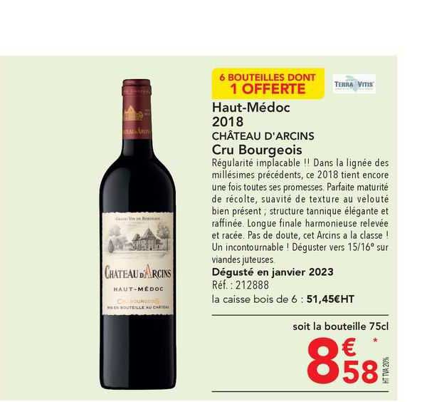 haut-médoc 2018 château d'arcins cru bourgeois