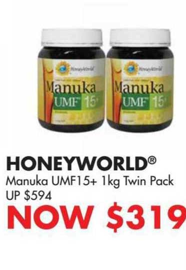 honeyworld manuka umf15+ 1kg twin pack