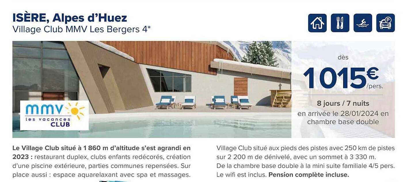 isère, alpes d'Huez village club mmv les bergers 4*