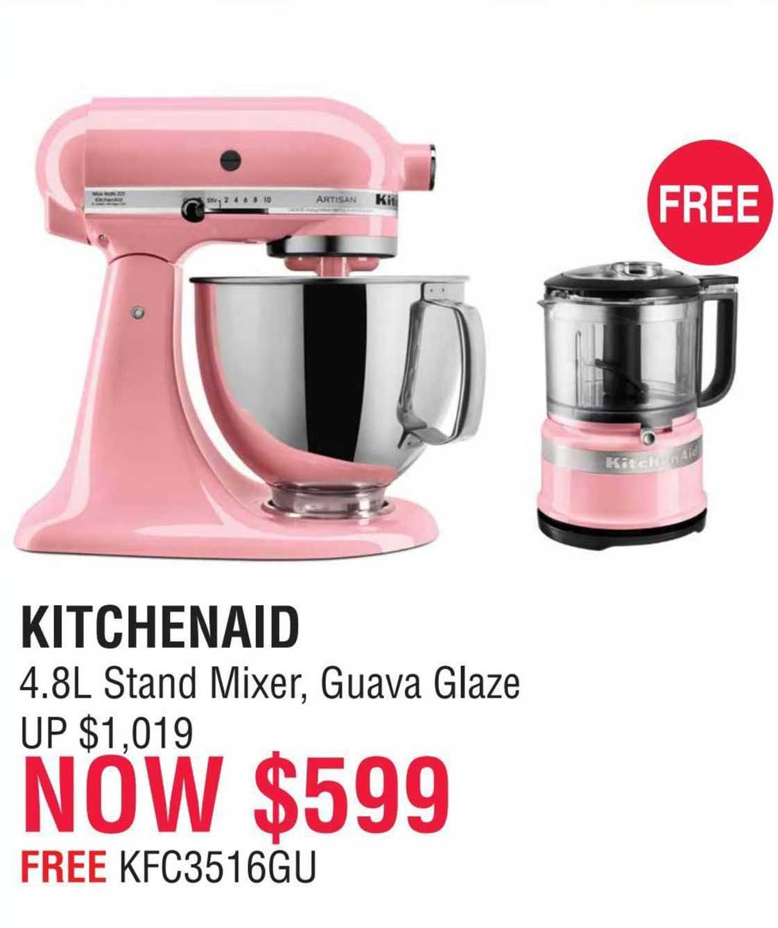 kitchenaid 4.8l stand mixer, guava glaze