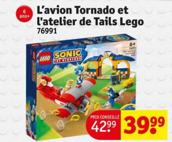 l'avion tornado et l'atelier de tails lego 76991