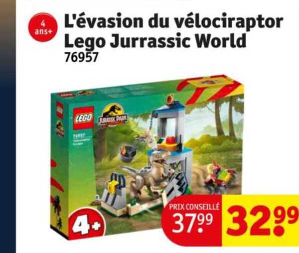l'évasion du vélociraptor lego jurrassic world 76957