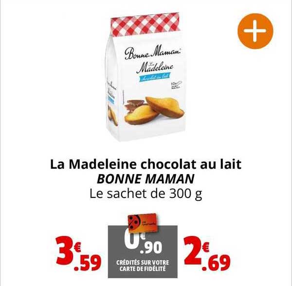 la madeleine chocolat au lait bonne maman