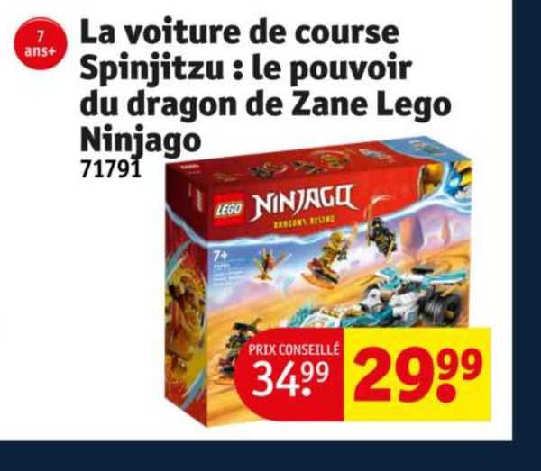 la voiture de course spinjitzu : le pouvoir du dragon de zane lego ninjago