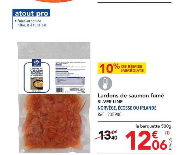 lardons de saumon fumé silver line