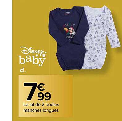 le lot de 2 bodies manches longues