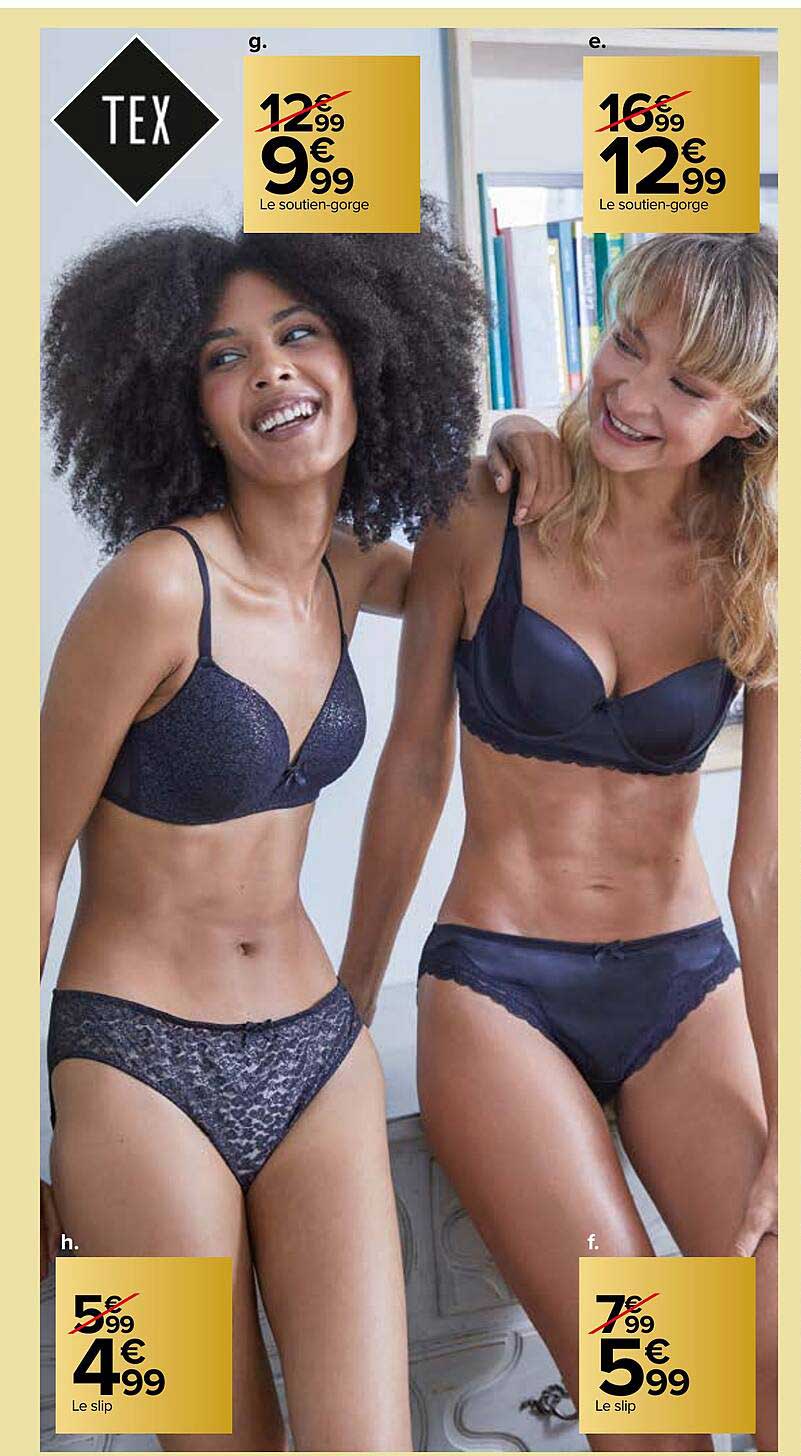 le soutien-gorge, le slip tex