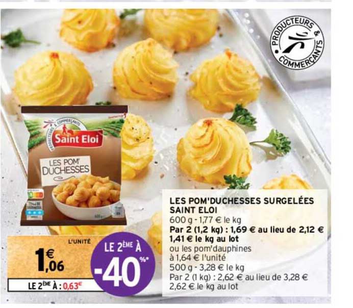 Les Pom'duchesses Surgelées Saint Eloi