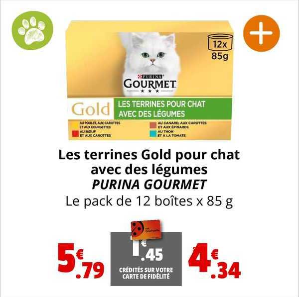 Les Terrines Gold Pour Chat Avec Des Légumes Purina Gourmet