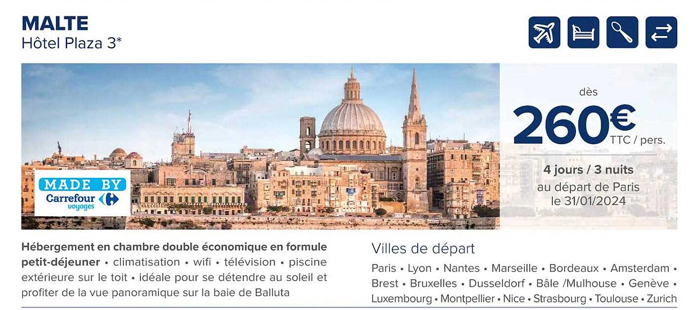 malte hôtel plaza 3*