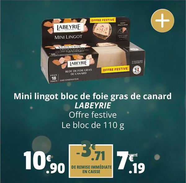 mini lingot bloc de foie gras de canard labeyrie
