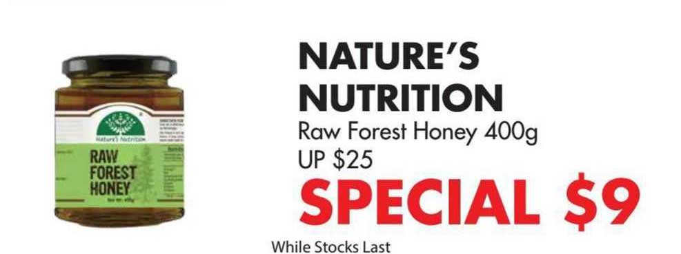 nature's nutrition raw forest honey 400g