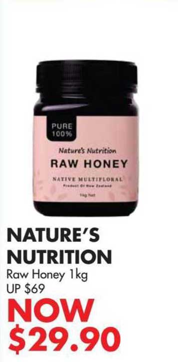 nature's nutrition raw honey 1kg