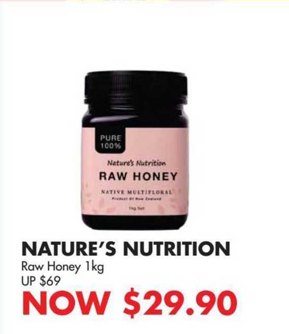 nature's nutrition raw honey 1kg
