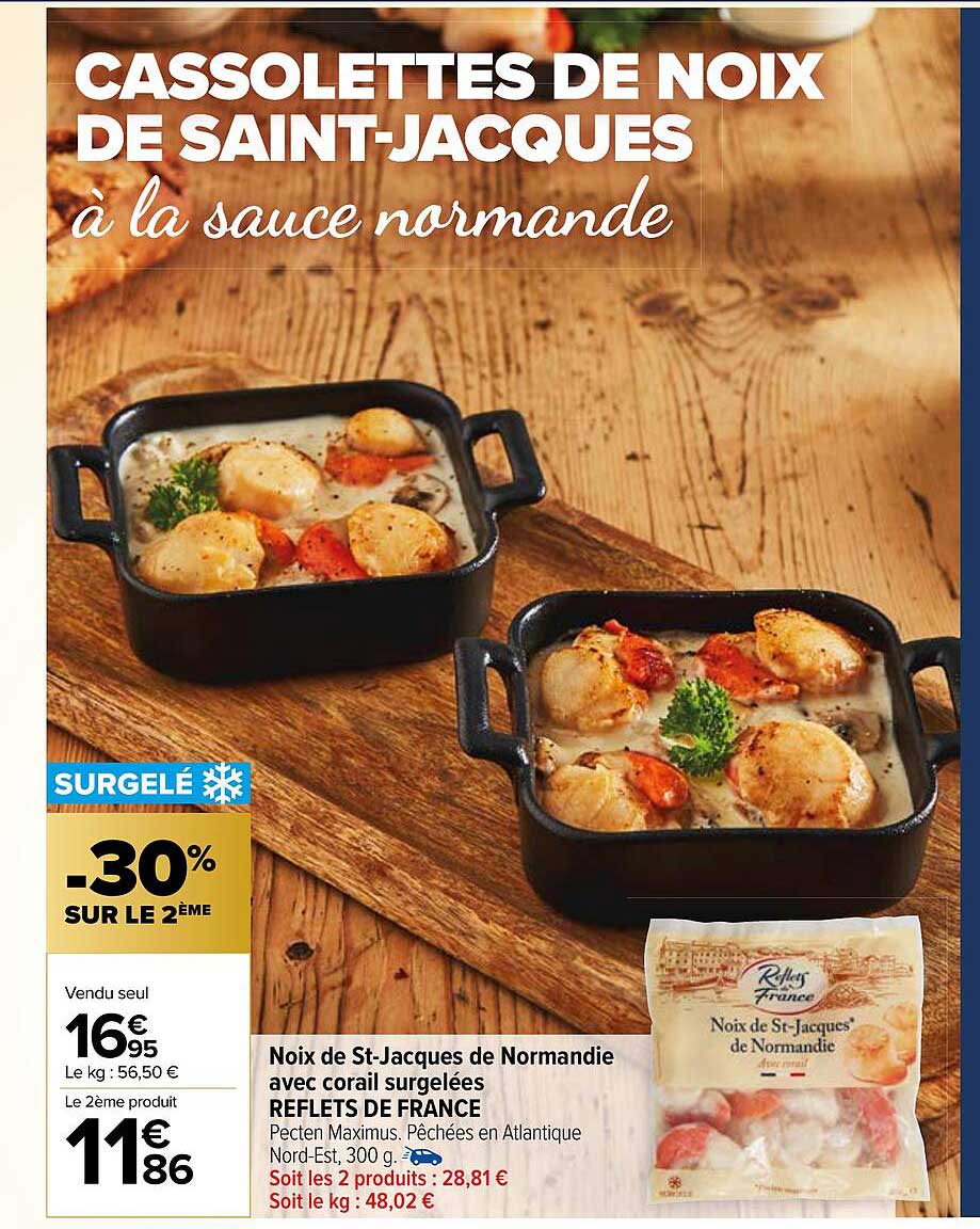 noix de st-jacques de normandie avec corail surgelées reflets de france