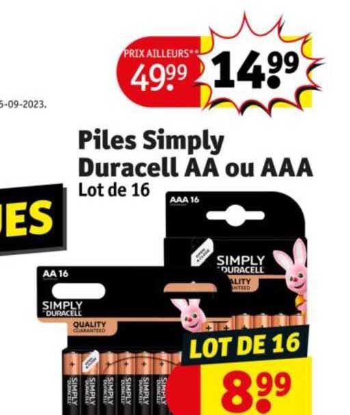 piles simply duracell aa ou aaa