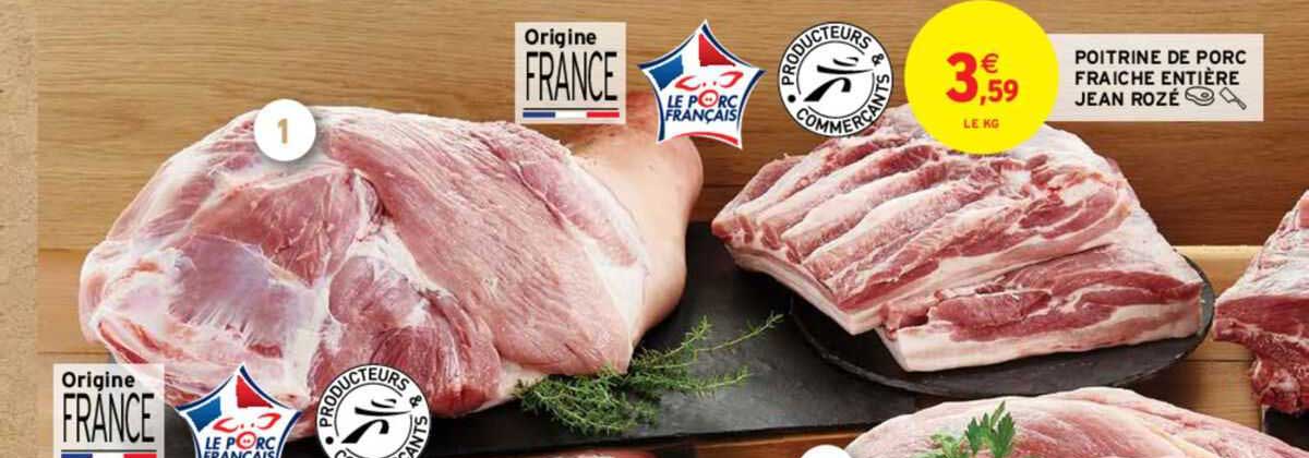 poitrine de porc fraîche entière jean rozé