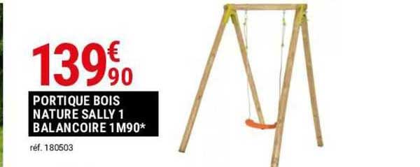 portique bois nature sally 1 balançoire 1 m 90