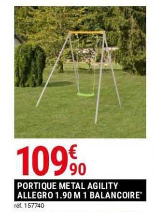 portique métal agility allegro 1.90 m 1 balançoire