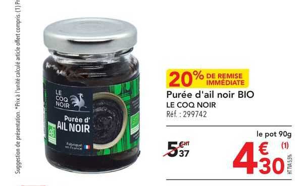 purée d'ail noir bio le coq noir