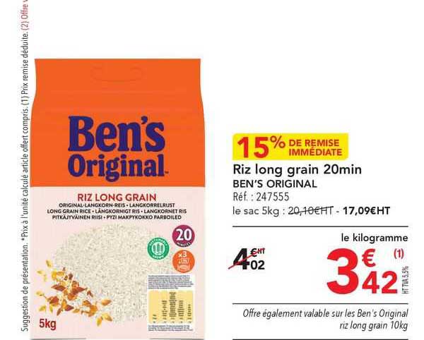 riz long grain 20 min ben's original