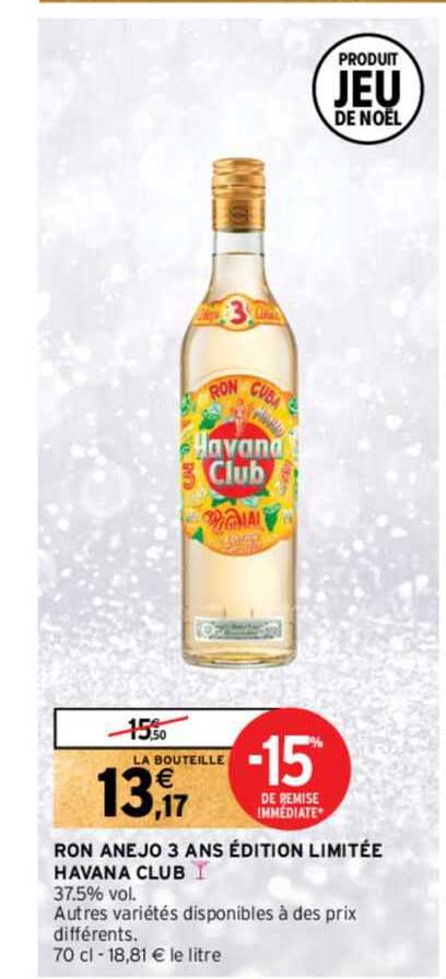 ron anejo 3 ans édition limitée havana club
