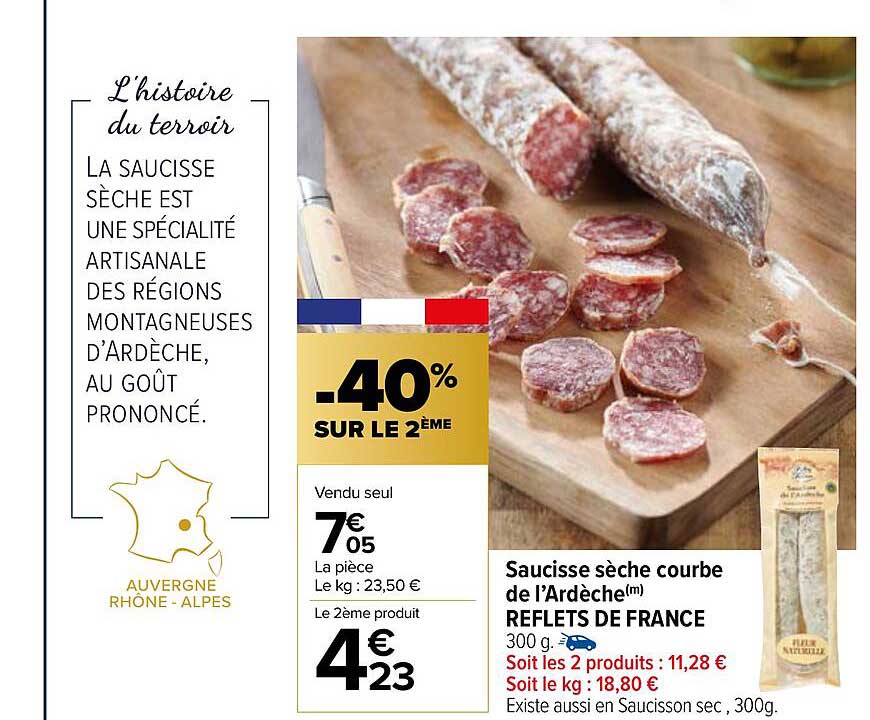 saucisse sèche courbe de l'ardèche reflets de france