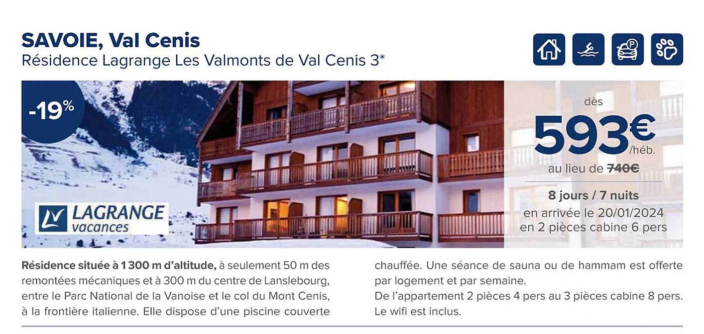 savoie, val cenis résidence lagrange les valmonts de val cenis 3*