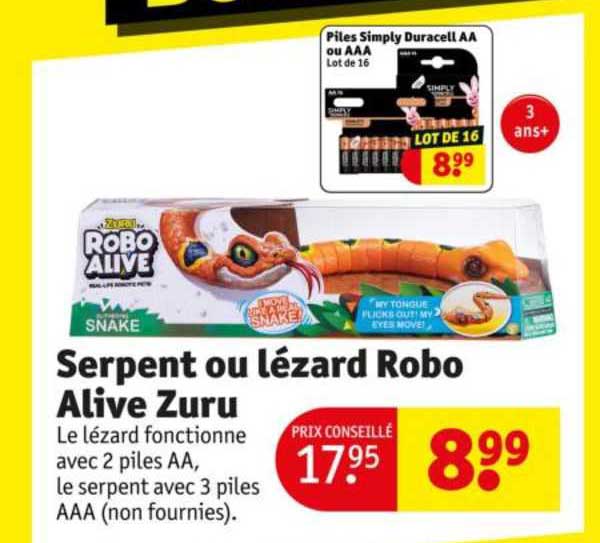 serpent ou lézard robo alive zuru