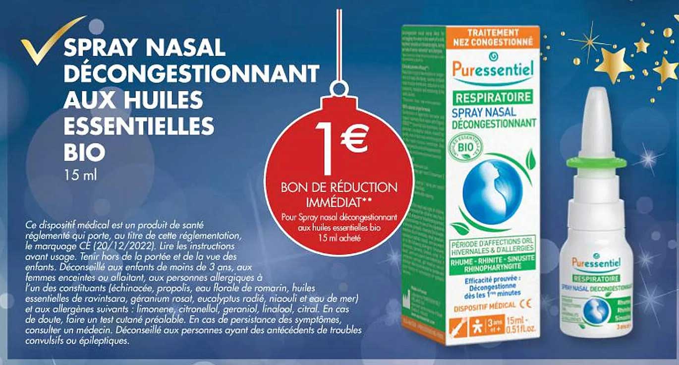 spray nasal décongestionnant aux huiles essentielles bio puressentiel