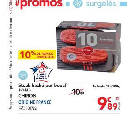 steak haché pur bœuf chiron