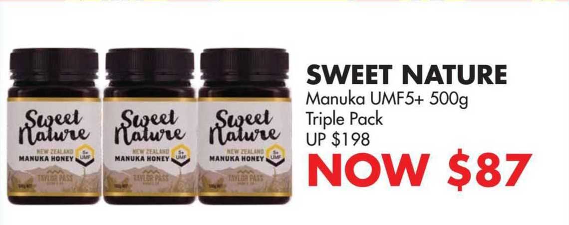 sweet nature manuka umf5+ 500g triple pack