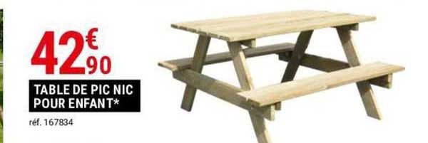 table de pic nic pour enfant