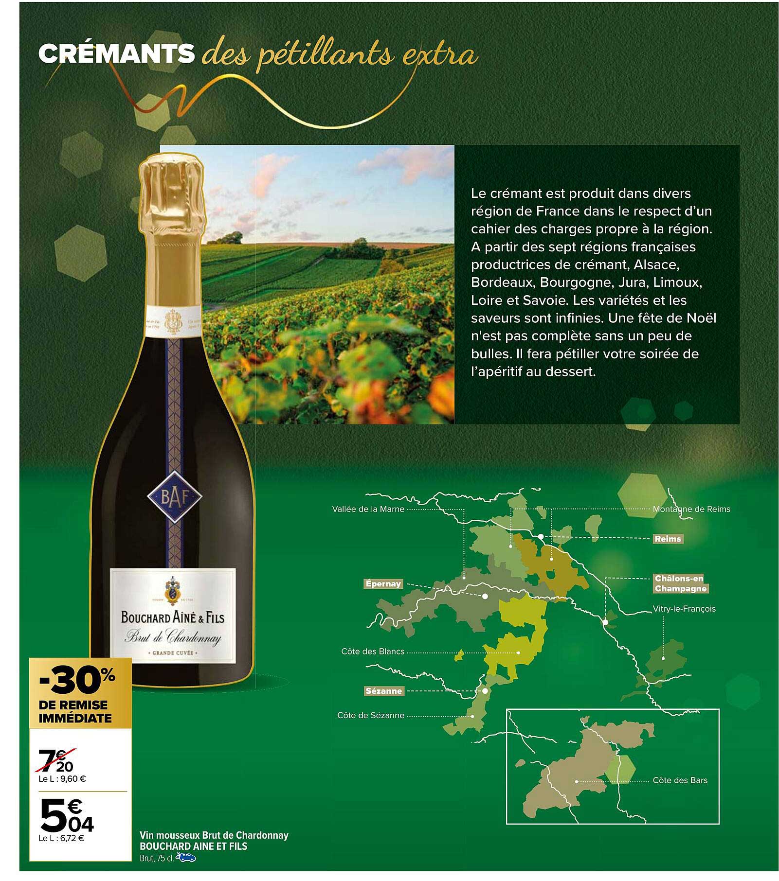 vin mousseux brut de chardonnay bouchard ainé et fils