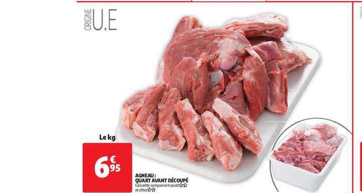 agneau : quart avant découpé