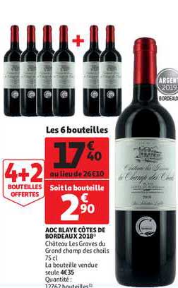 aoc blaye côtes de bordeaux 2018 château les graves du grand champ des chails